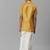 Yellow silk blend shirt with dhoti - boys short sleeves shirt with dhoti
