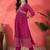 floral embroidered v-neck sequinned empire a-line kurta trousers
