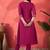 floral embroidered v-neck sequinned empire a-line kurta trousers