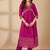 women ethnic motifs printed empire kurta with trousers