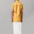 Yellow silk blend shirt with dhoti - boys