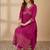 women ethnic motifs printed empire kurta with trousers
