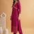 embroidered v-neck alia cut kurta & trousers