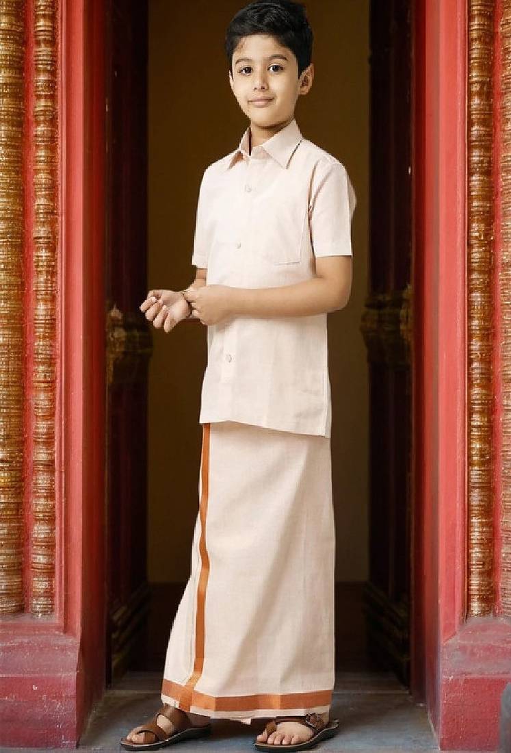 Copper plain pure cotton shirt boys-shirts
