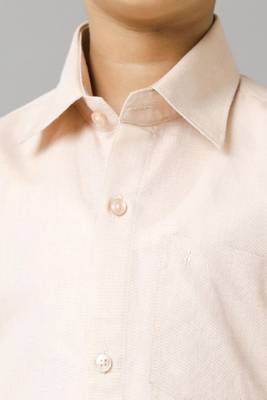 copper cotton boys shirt with traditional veshti outfit 2
