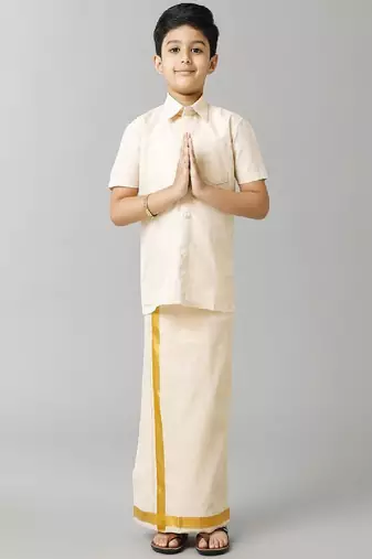 Gold shirt plain pure cotton shirt - boys-shirts