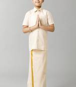 Gold shirt plain pure cotton shirt - boys-shirts