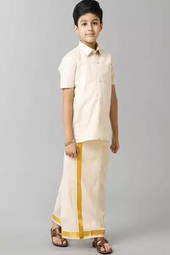 Gold shirt plain pure cotton shirt - boys-shirts