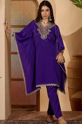 women purple kurta sets
