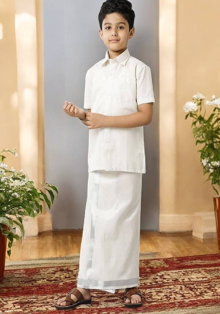 White shirt plain pure cotton ramraj boys