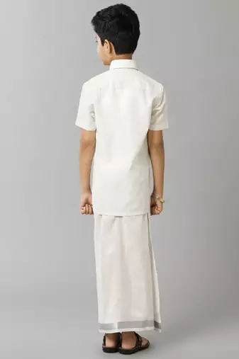 White shirt plain pure cotton ramraj boys