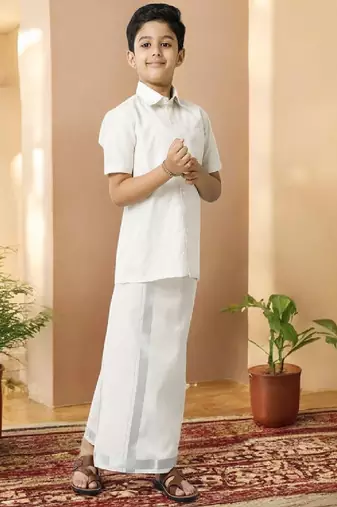 White shirt plain pure cotton ramraj boys