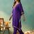 thread embroidered v-neck kurta & trousers
