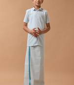 Blue plain pure cotton shirt boys-shirts