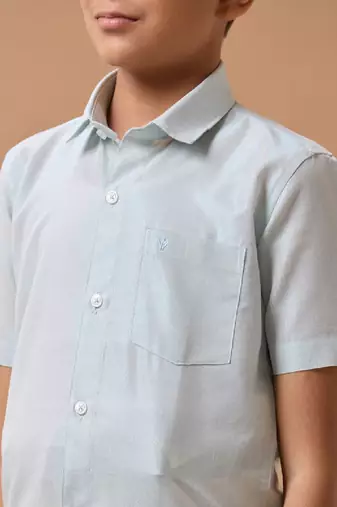 Blue plain pure cotton shirt boys-shirts