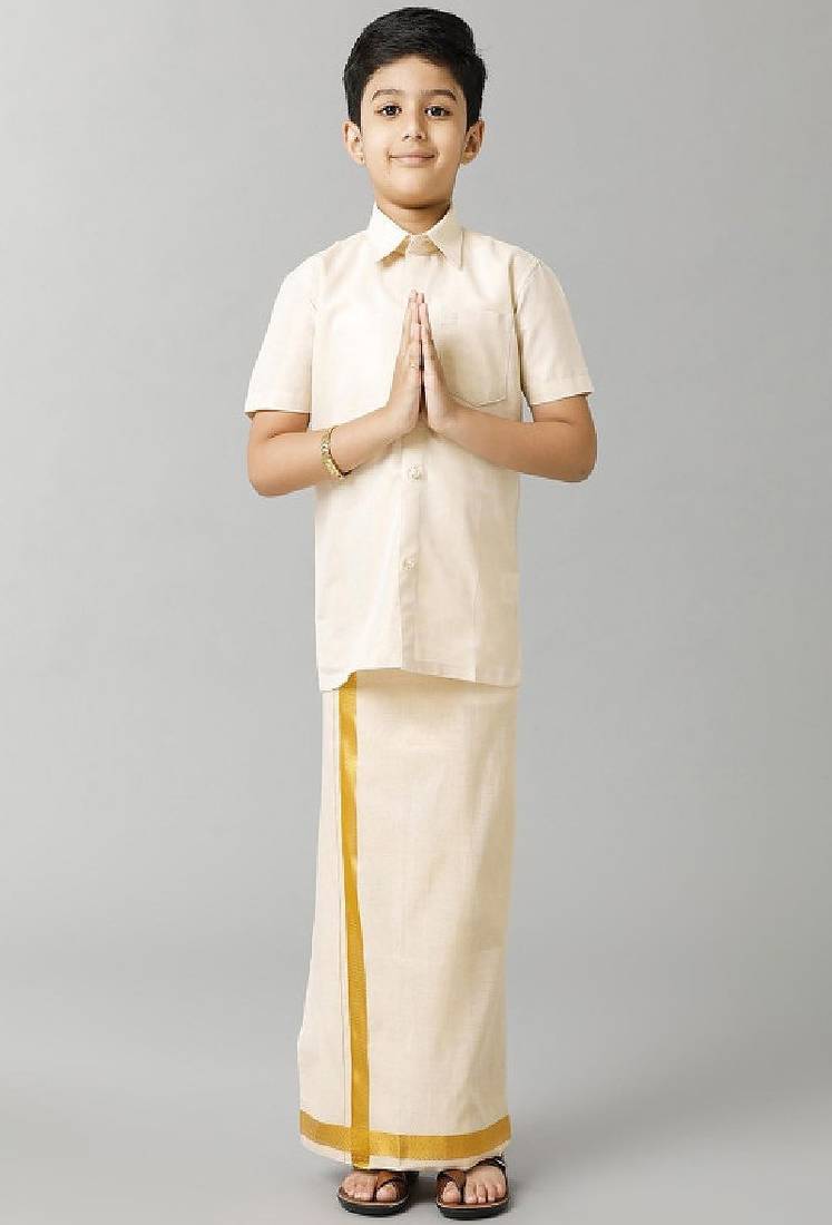 Gold shirt pure cotton ramraj boys-shirts