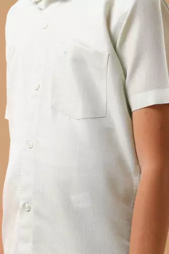 Green plain pure cotton shirt - shirt - boys shirts