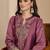 embroidered round neck straight kurta & trousers