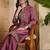 embroidered round neck straight kurta & trousers