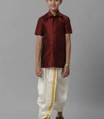 Maroon shirt polyester ramraj boys-shirts