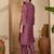 embroidered round neck straight kurta & trousers