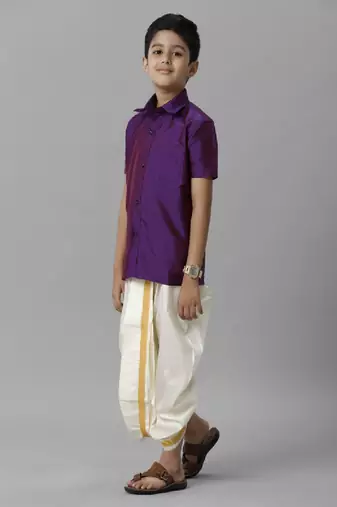 Violet plain polyester shirt boys shirts
