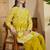 embroidered v- neck kurta & palazzos