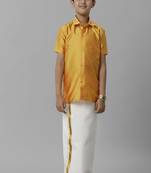 Yellow silk blend shirt
