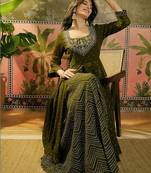 embroidered a-line kurta with skirt