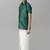 Green silk blend short sleeves shirt boys shirts