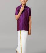 Maroon silk blend shirt