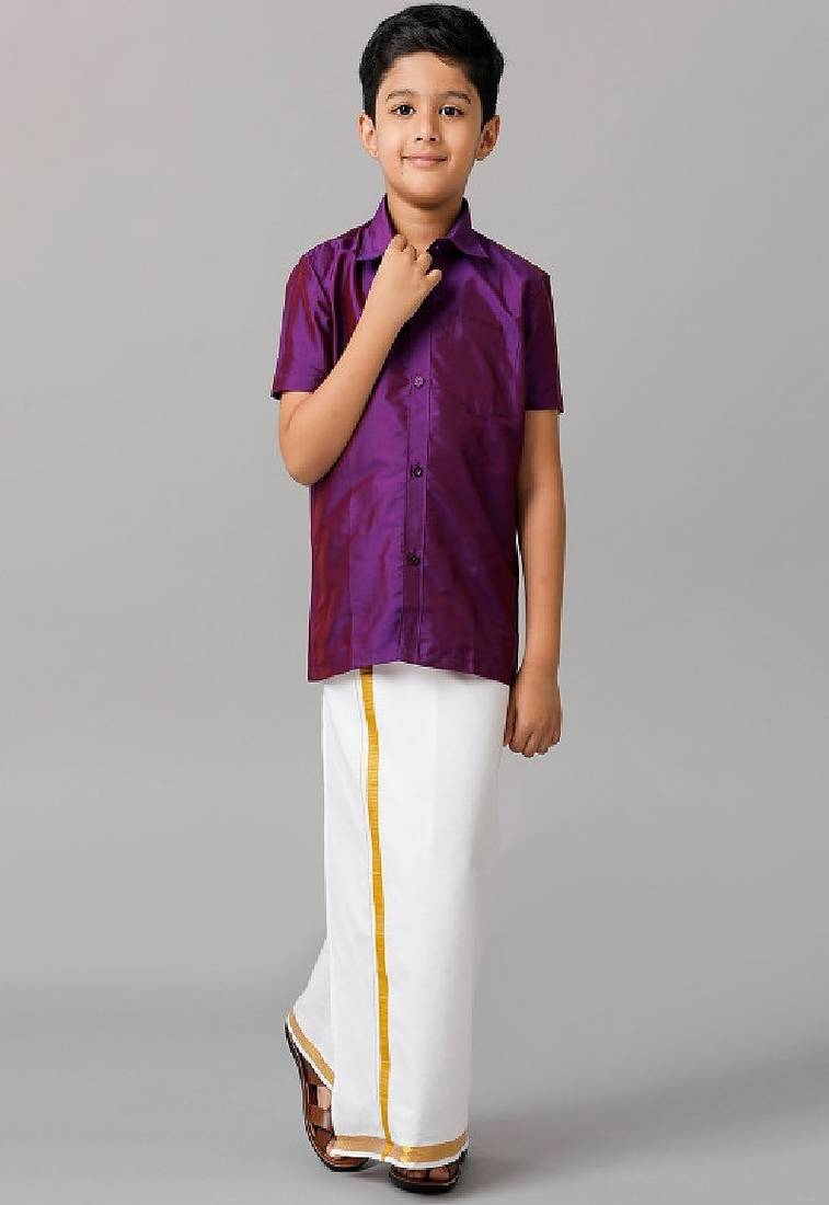 Maroon silk blend shirt