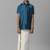 Blue plain silk blend shirt boys shirts