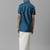 Blue plain silk blend shirt boys shirts