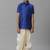 Blue shirt polyester boys dhoti pants set
