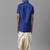 Blue shirt polyester boys dhoti pants set