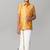 Yellow plain silk blend shirt dhoti - boys shirts