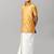 Yellow plain silk blend shirt dhoti - boys shirts