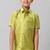 Green regular fit short sleeve shirt - cutaway collar - boys shirts
