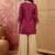 embroidered round neck kurta & palazzos kurta set