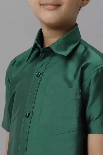 Green polyester shirt boys-shirts