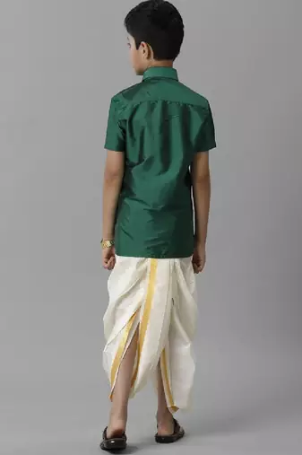Green polyester shirt boys-shirts
