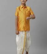 Yellow plain polyester shirt - boys shirts