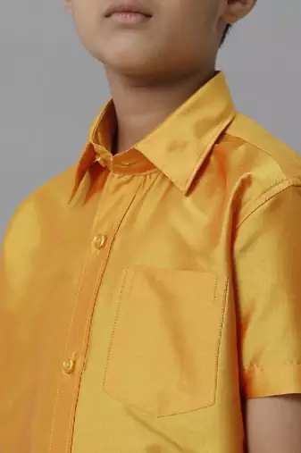 Yellow plain polyester shirt - boys shirts