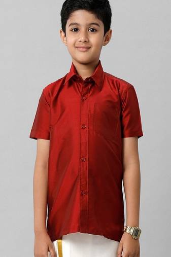 Maroon not specified not specified regular fit boys-shirts