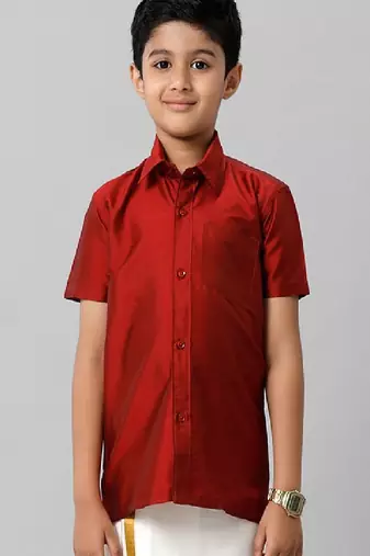 Maroon not specified not specified regular fit boys-shirts