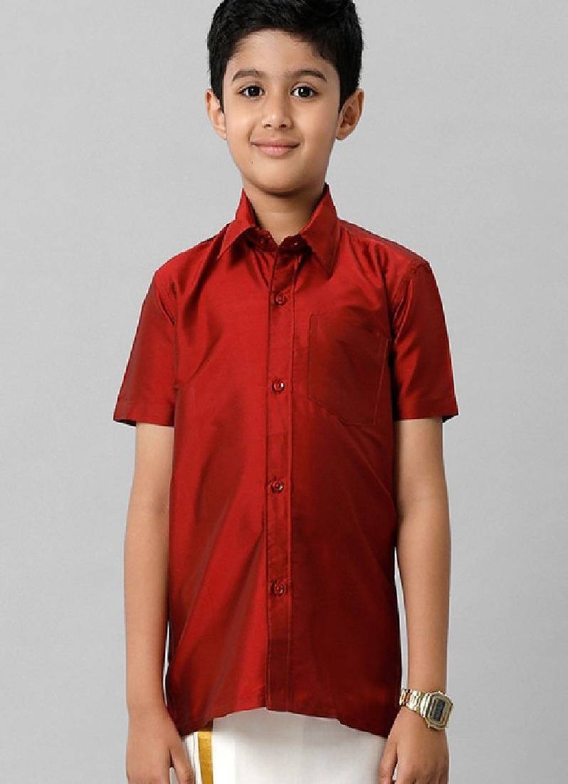 Maroon not specified not specified regular fit boys-shirts