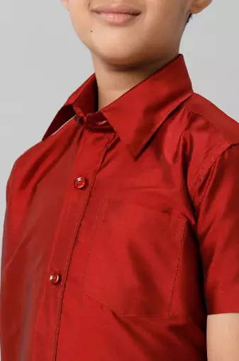 Maroon not specified not specified regular fit boys-shirts