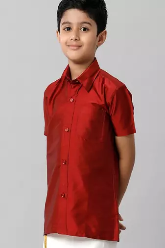 Maroon not specified not specified regular fit boys-shirts