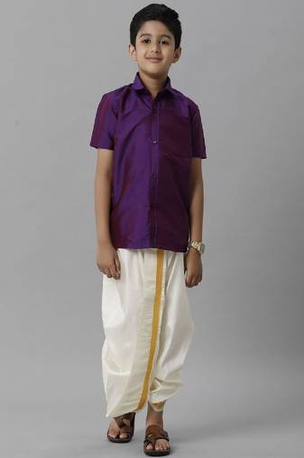 Violet plain polyester shirt - shirt - boys shirts